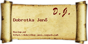 Dobrotka Jenő névjegykártya